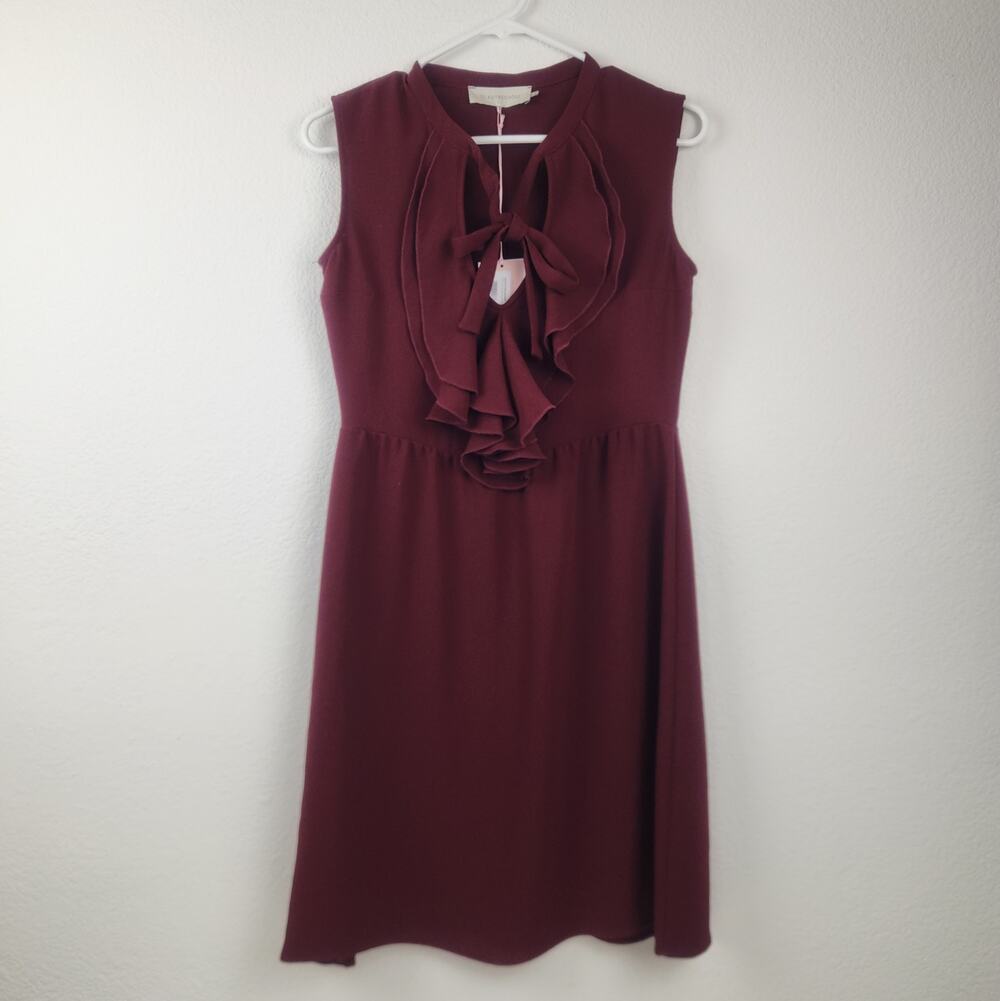 L'autre Chose Burgundy Dress Size 38 Italian US 6 Sleeveless Knee Length NWT - Picture 1 of 9